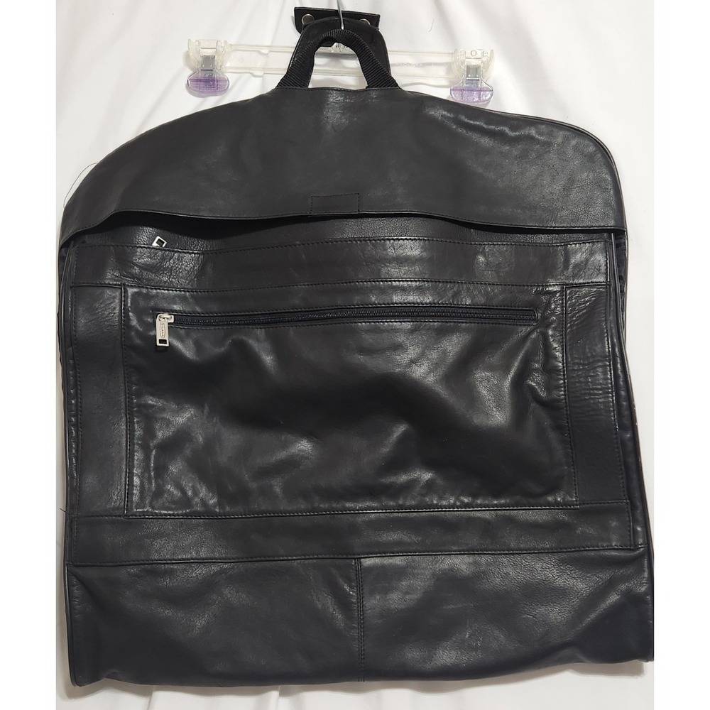 Dilana Black Leather Garment Suit Travel Bag Gently Used Preowned See Pics